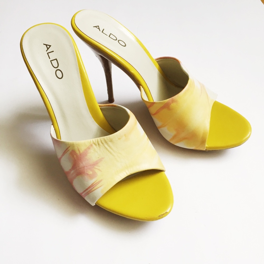 Aldo Tie-dye yellow heels